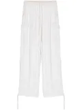 P.A.R.O.S.H. sequinned drawstring cargo trousers - White