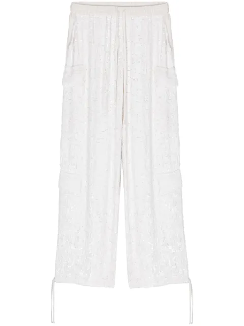 P.A.R.O.S.H. pantalones cargo con cordones y lentejuelas