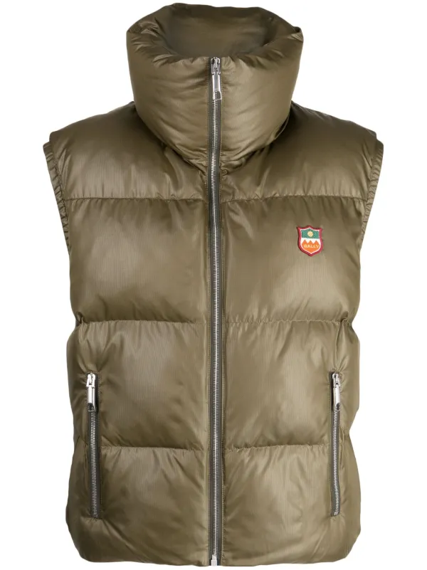 Bally Funnel-neck Padded Gilet in Green