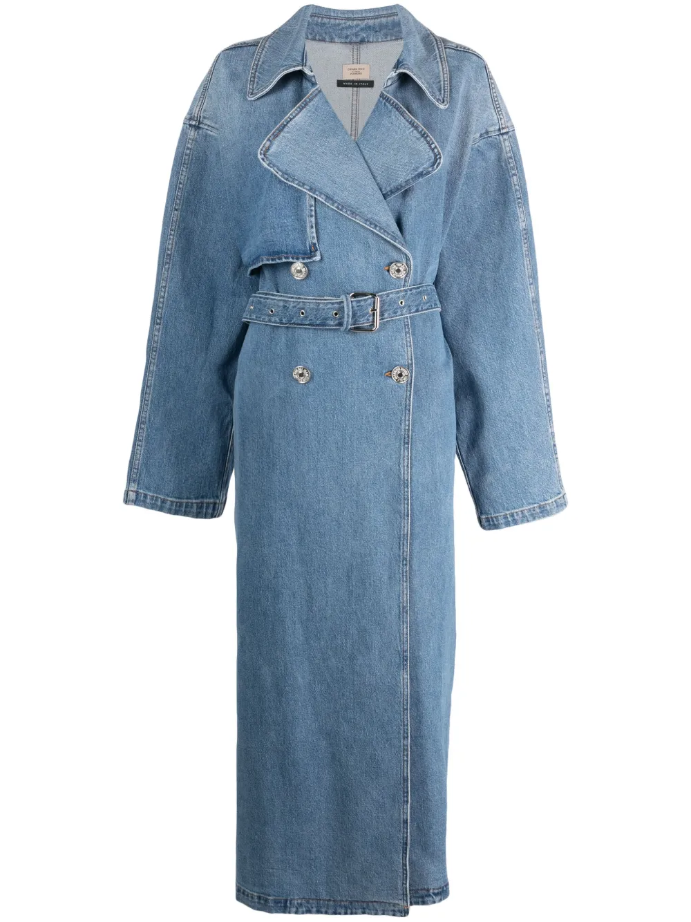7 For All Mankind x Chiara Biasi denim trenchcoat Blauw