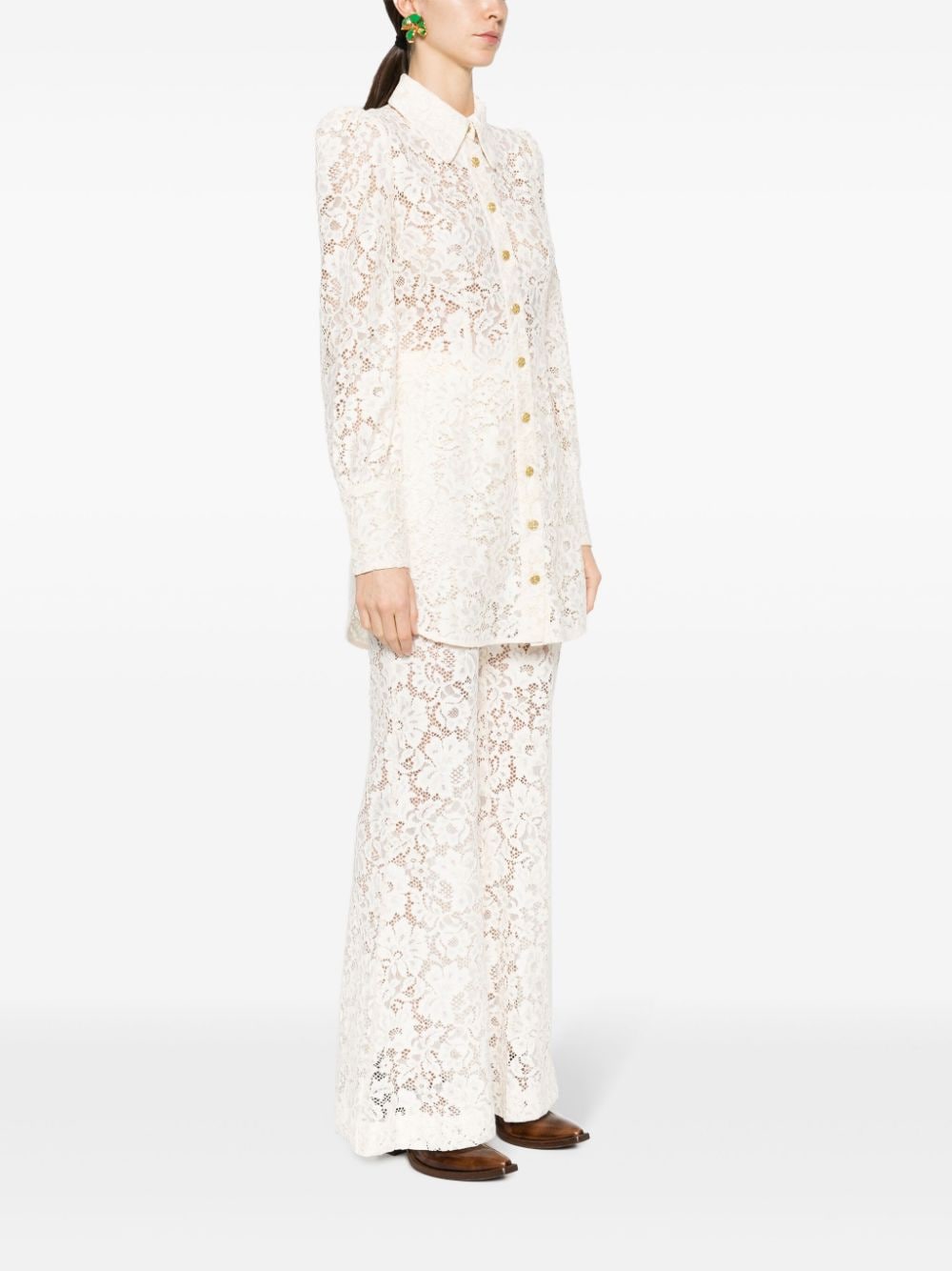 Shop Zimmermann Matchmaker Lace Tunic In Neutrals