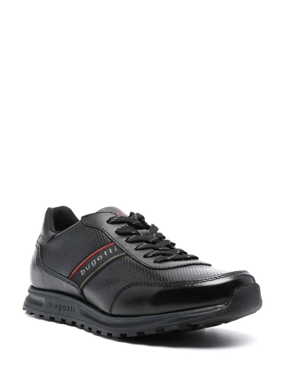 Shop Bugatti Cirino Leather Sneakers In Schwarz