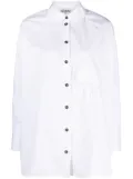 GANNI raglan-sleeved organic cotton shirt - White