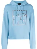 SPORT b. by agnès b. Dino Box-embroidered cotton hoodie - Blue