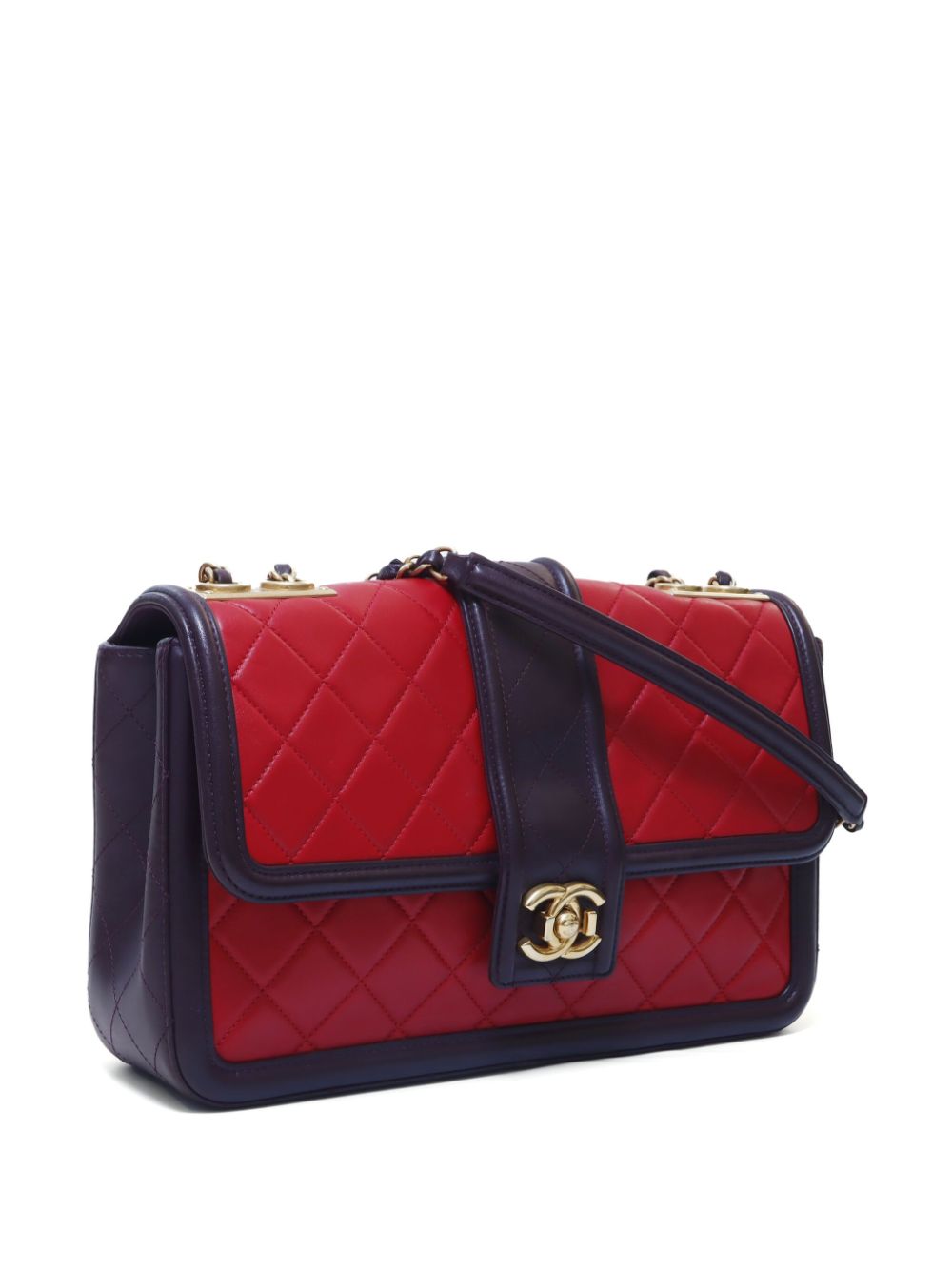 Pre-owned Chanel 2016 Diamond-quilted Flap Shoulder Bag In Red