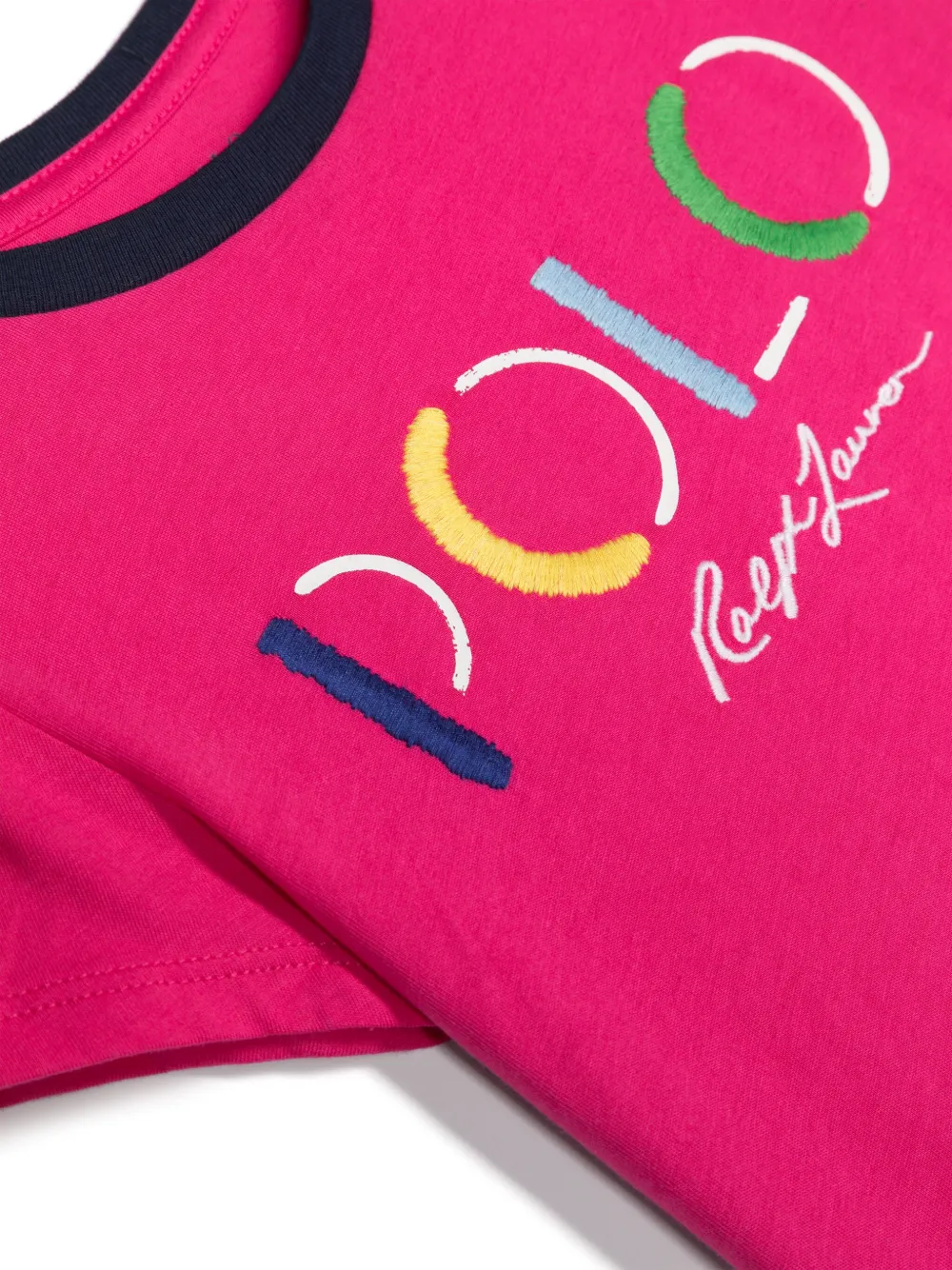 Tシャツ・カットソー POLO RALPH LAUREN Cotton T-shirt with logo embroidery Rosa Polo Ralph Lauren Babies' Logo-embroidered Cotton T-shirt In