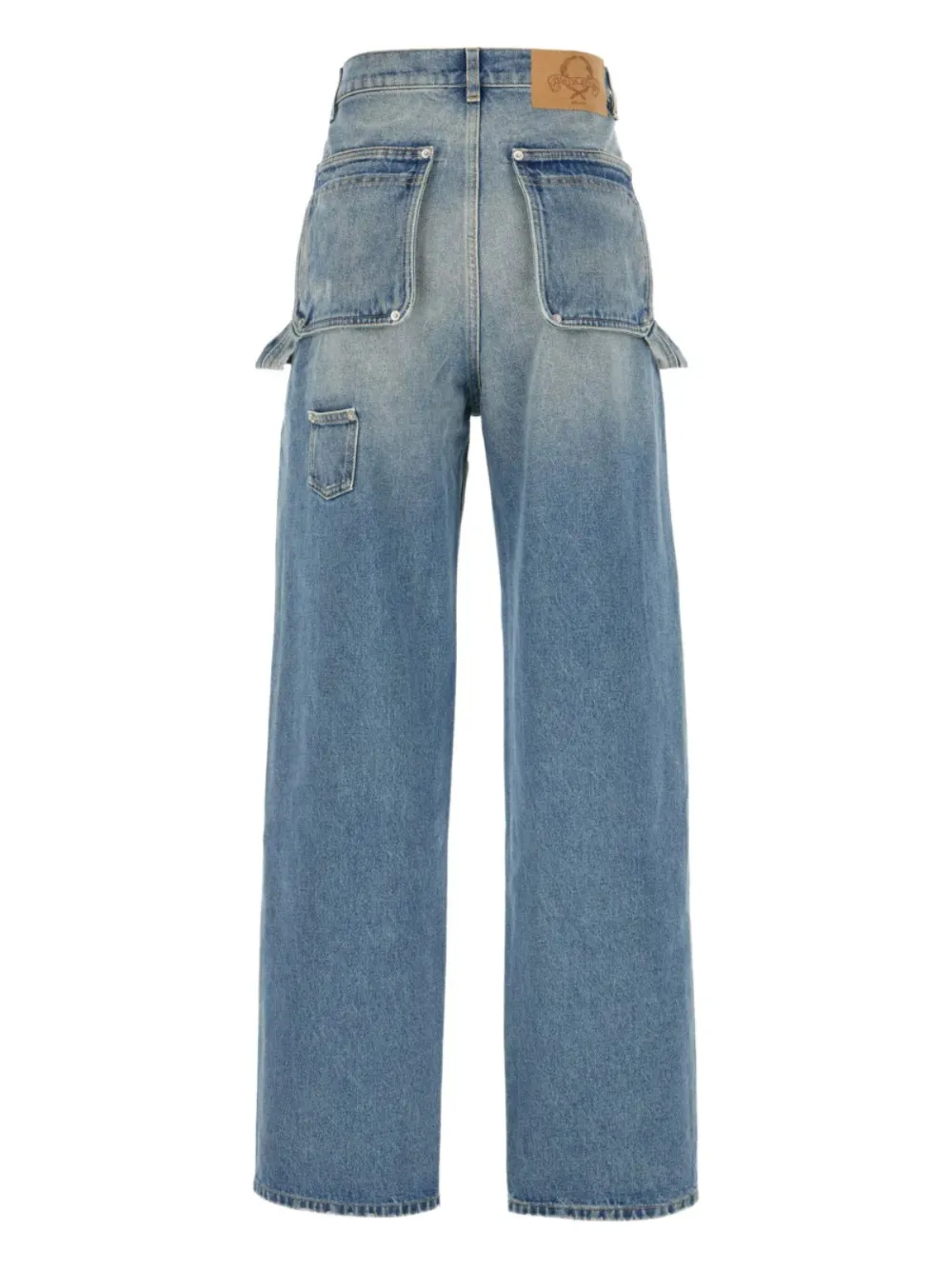 Moschino Mid waist jeans met wijde pijpen Blauw