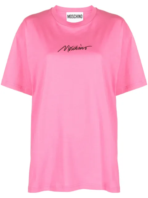 Moschino logo-embroidered cotton T-shirt