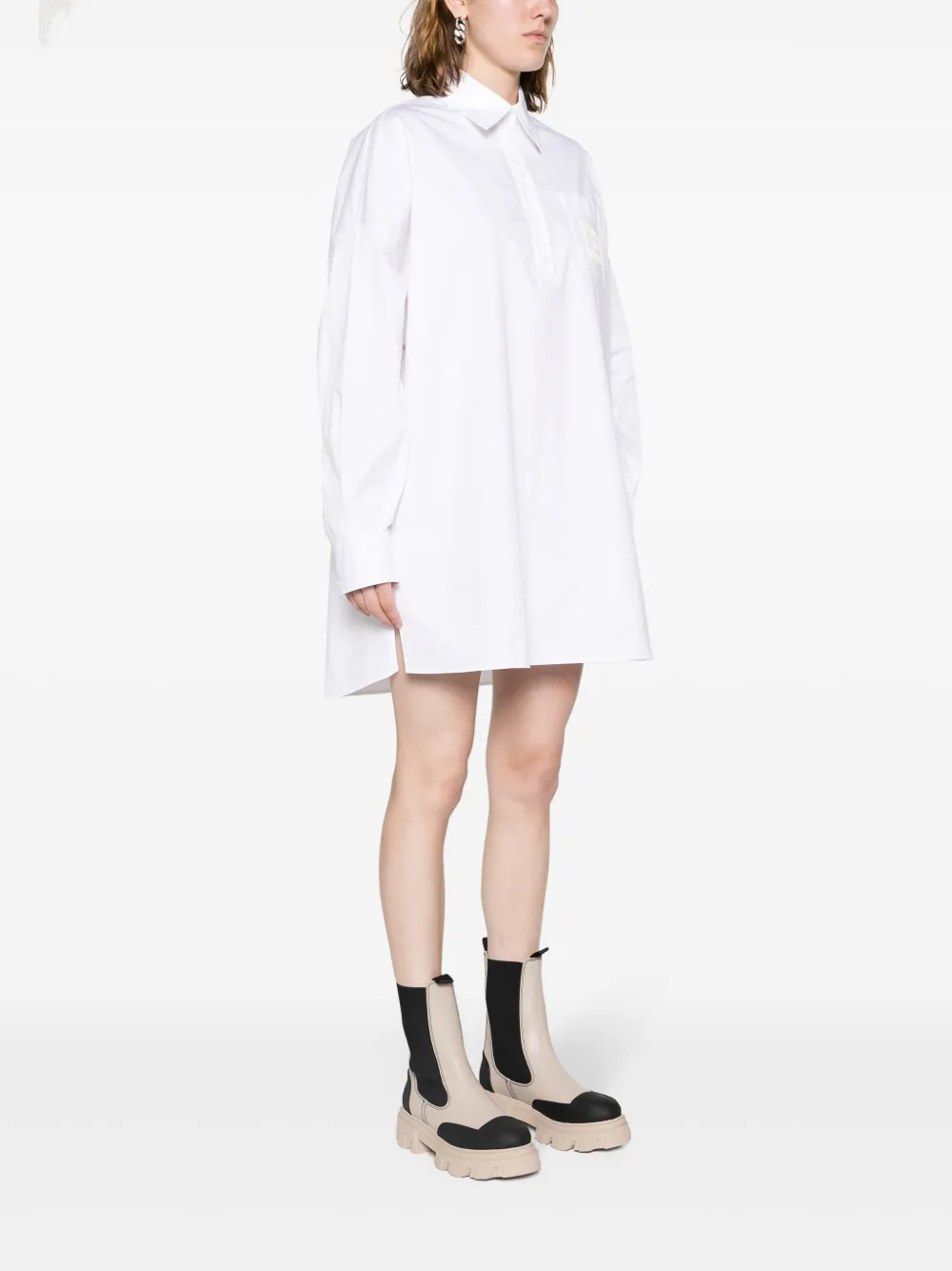 Moschino Blousejurk met logopatch Wit