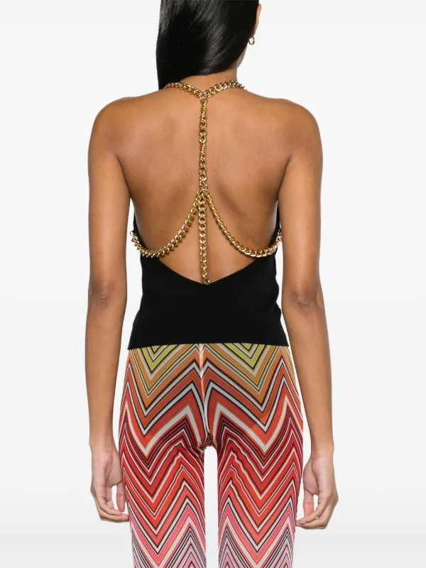Moschino chain-link Virgin Wool Top | Black | FARFETCH