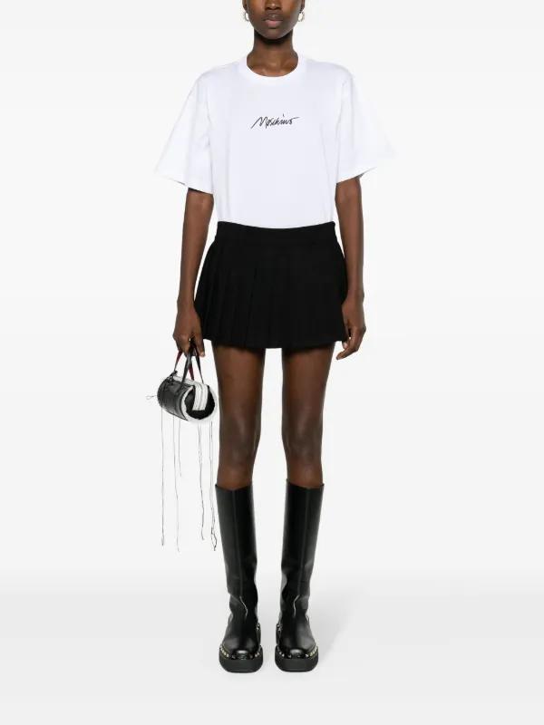 Moschino logo-embroidered Cotton T-shirt | White | FARFETCH
