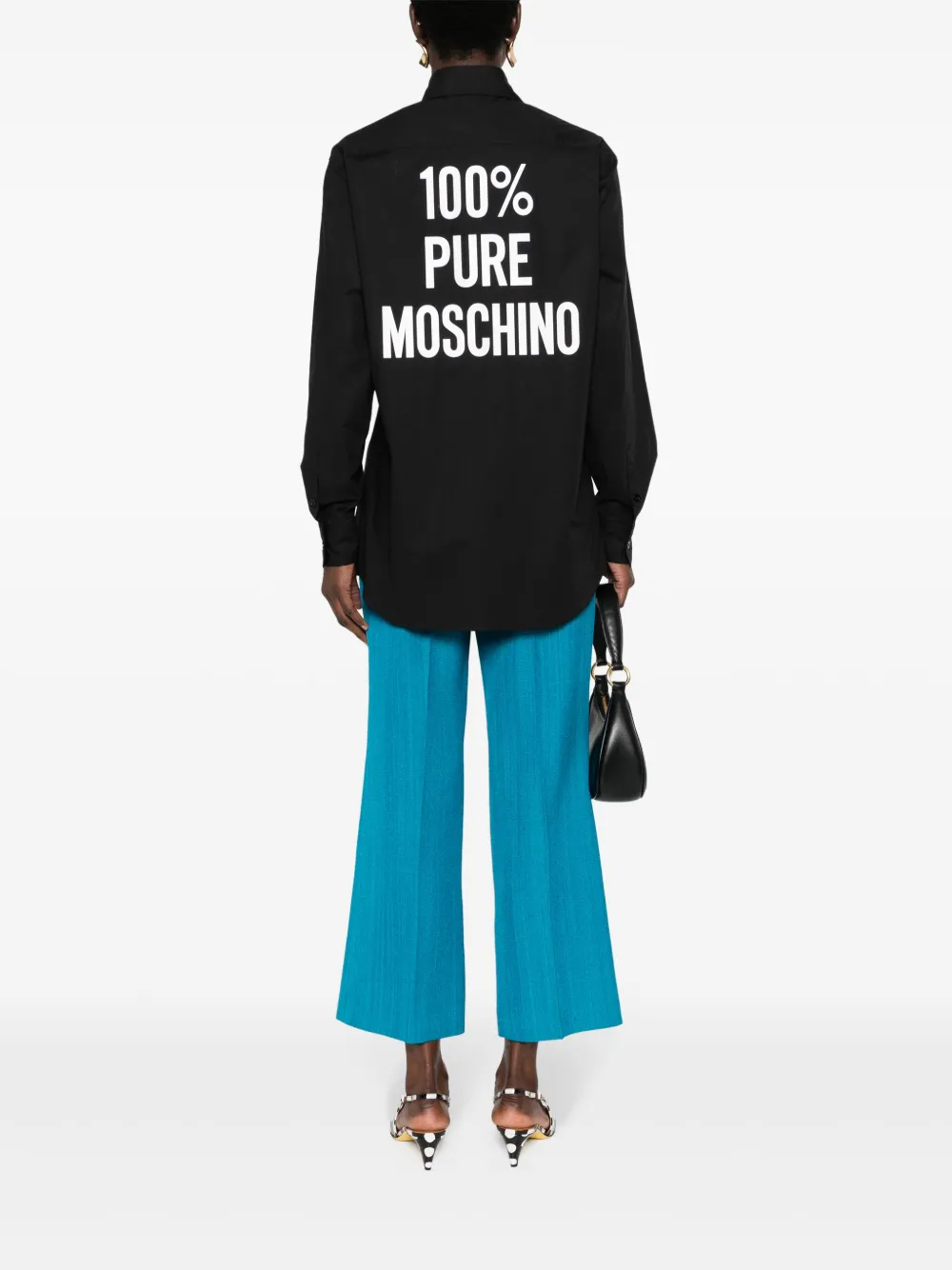 Shop Moschino Logo-print Shirt In Black