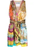 Moschino sash-detail mix-print playsuit - Pink