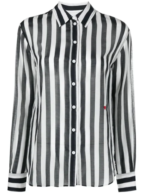 Moschino striped cotton-blend shirt