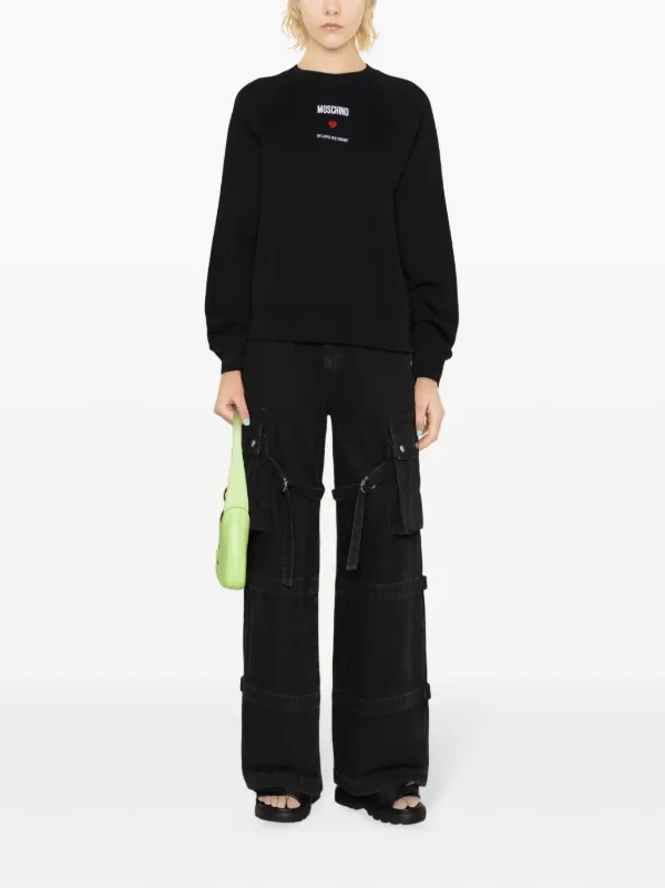 【関税込み】Moschino ブラック ロゴ スウェットシャツ Moschino ロゴ スウェットシャツ | ブラック | FARFETCH JP