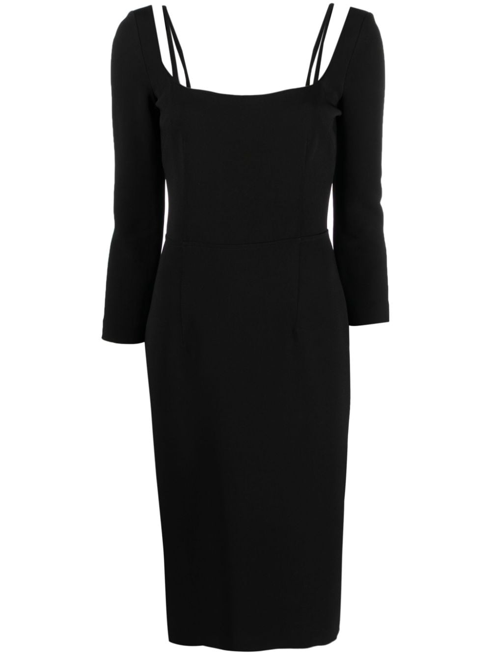 Moschino Scoop-neck Half-sleeved Dress In Black