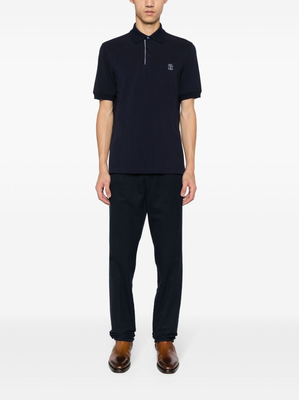 Brunello Cucinelli logo-print Piqué Polo Shirt - Farfetch