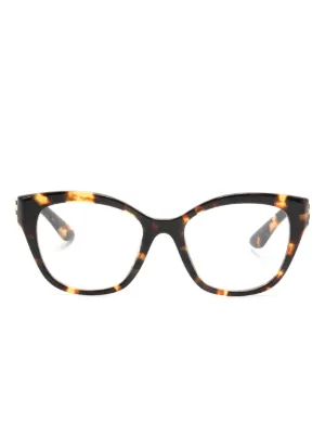Prada Eyewear トータスシェル キャットアイ眼鏡フレーム | ブラウン