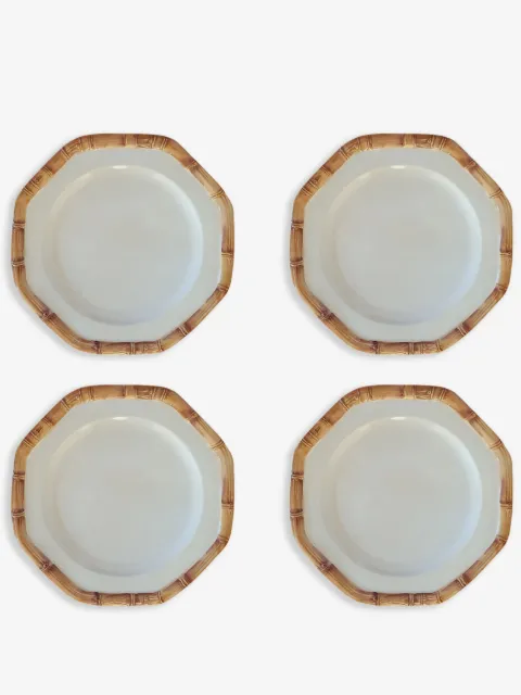 Les-Ottomans Bamboo ceramic dessert plates (set of four)