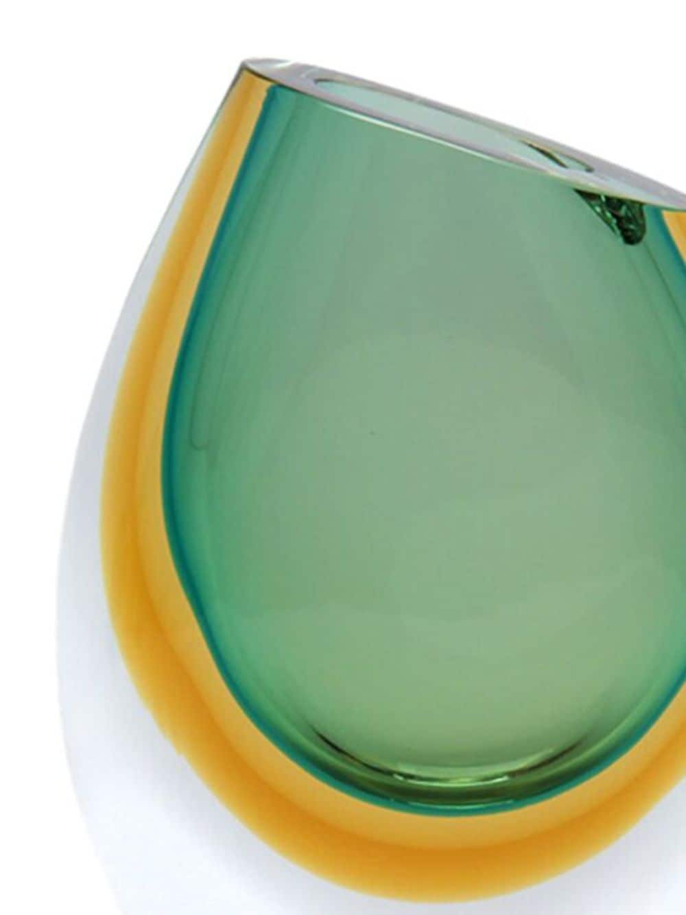 Shop Gardeco 96 Two-tone Murano Glass Vase In Green