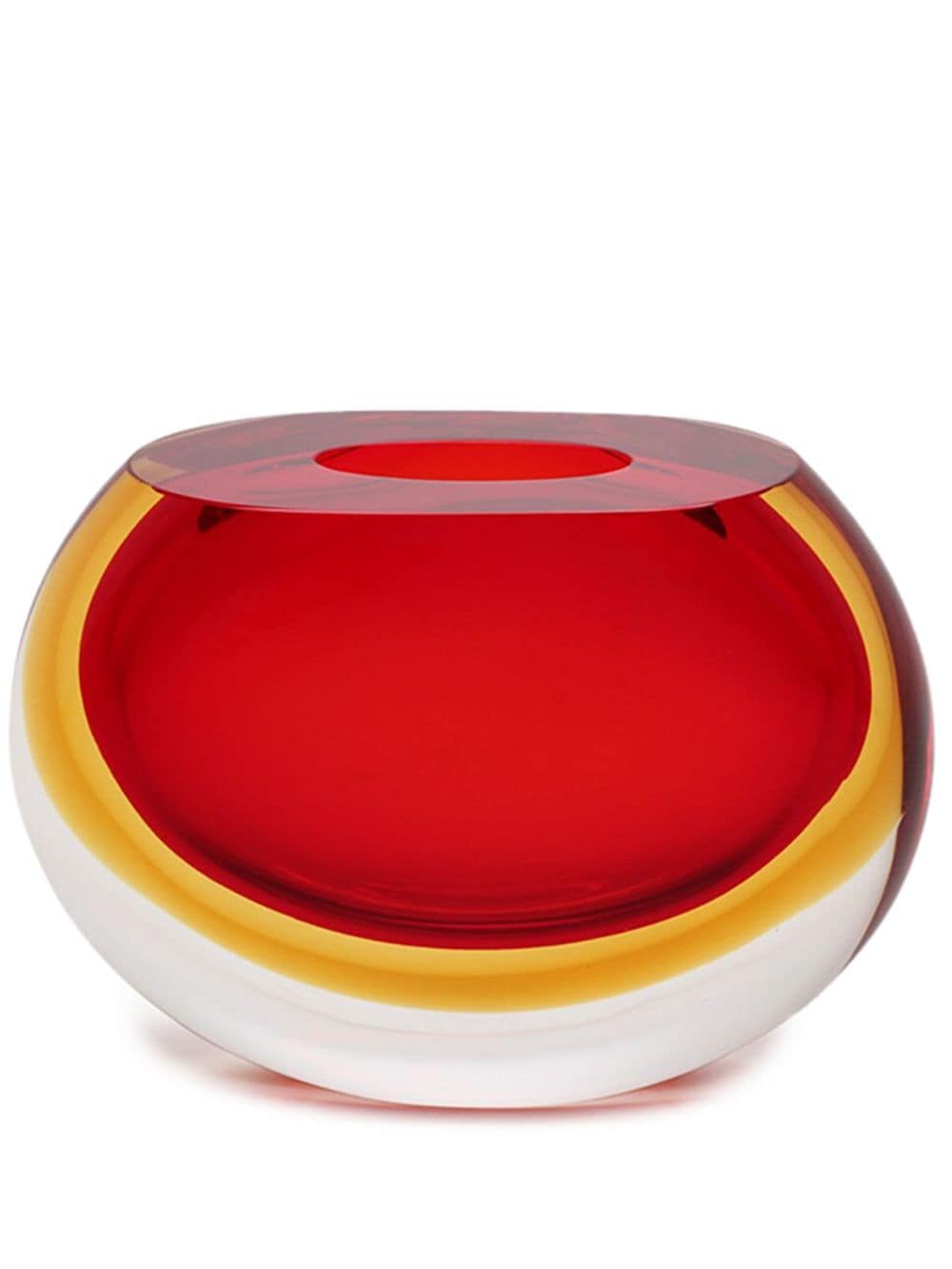 Gardeco 92 Two-tone Murano Glass Vase In Red