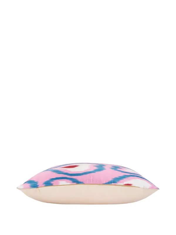 Les-Ottomans graphic-print Silk Cushion | Pink | FARFETCH