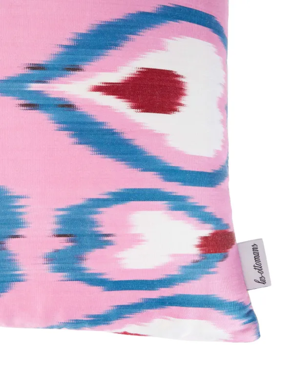 Les Ottomans シルクベルベットクッション Les-Ottomans graphic-print Silk Cushion | Pink | FARFETCH