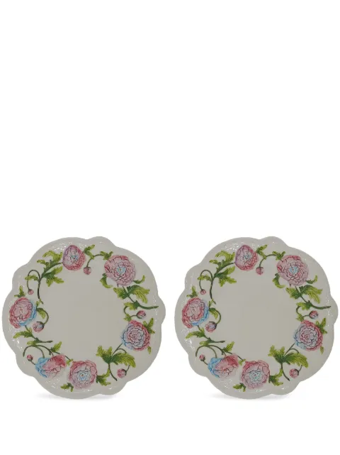 Les-Ottomans Ortensie ceramic presentation plates (set of two)