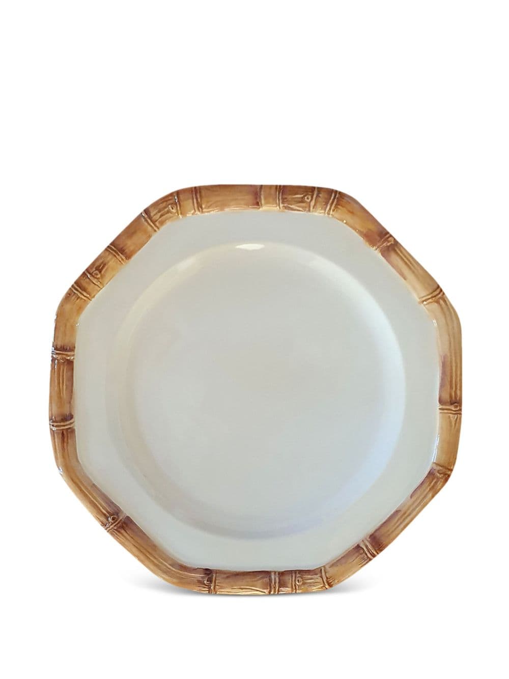 Shop Les-ottomans Bamboo Ceramic Presentation Plates (set Of Two) In White