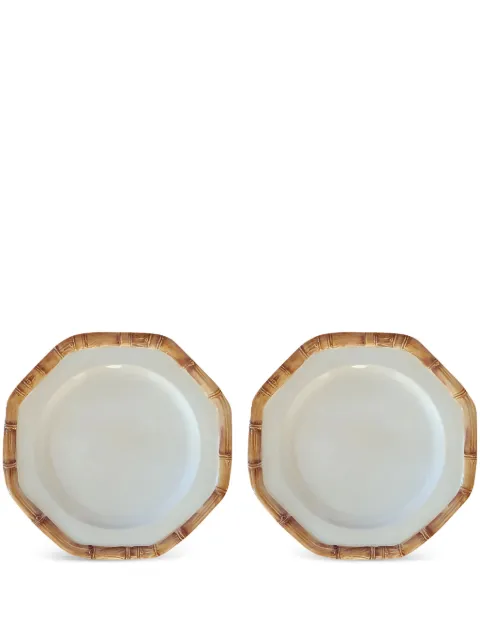 Les-Ottomans Bamboo ceramic presentation plates (set of two)