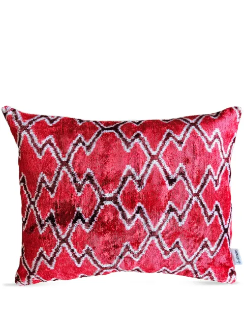Les-Ottomans pude i velour finish med geometrisk mønster