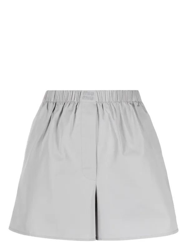 ショーツ Miu Miu Embroidered Silk Shorts Miu Miu Embroidered silk shorts with stripes | The Fashion
