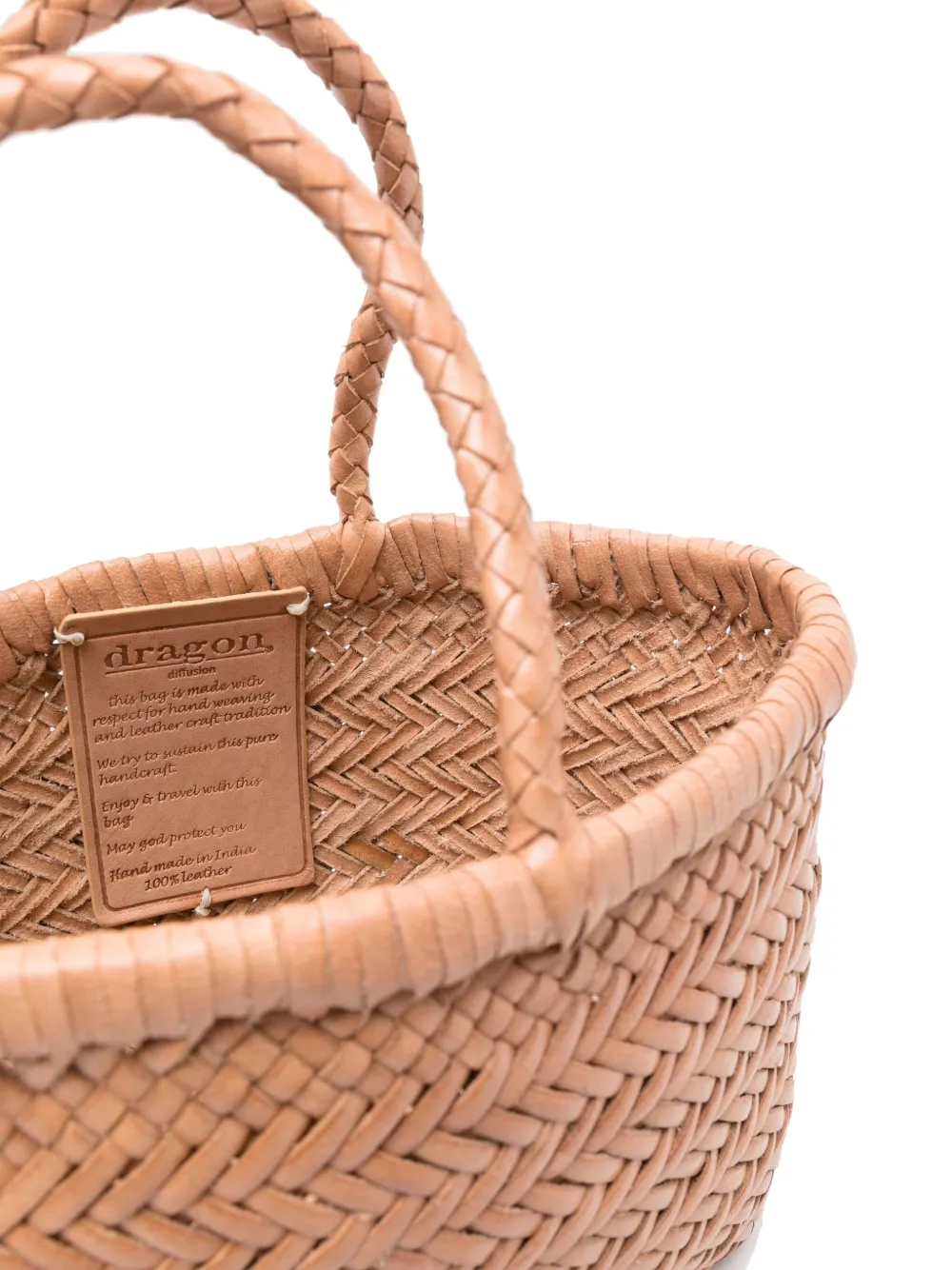 Dragon Diffusion Flat Gora Leather Tote Bag In Neutrals