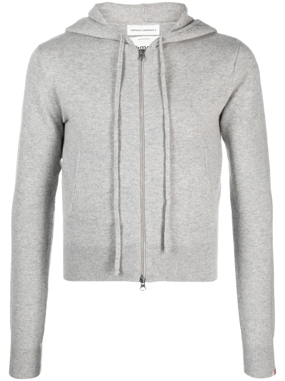 Extreme Cashmere N°318 Hood Cashmere-blend Zip-up Hoodie In Grey