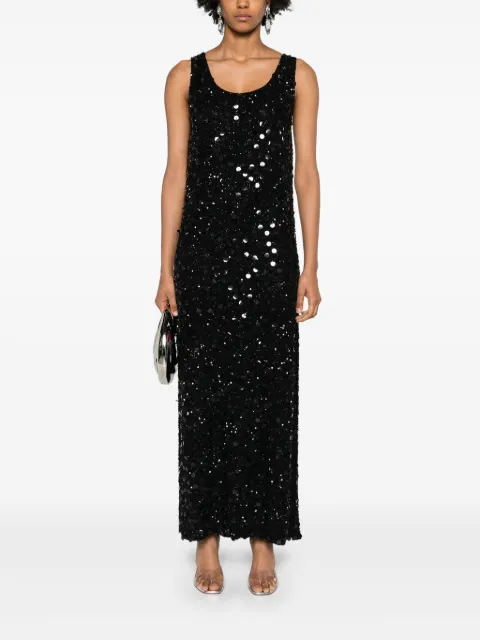 P.A.R.O.S.H. sequinned sleeveless midi dress GALASSIAD721940 - 1