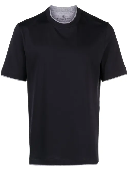 T-shirt en coton à effet superposé - Brunello Cucinelli - Modalova