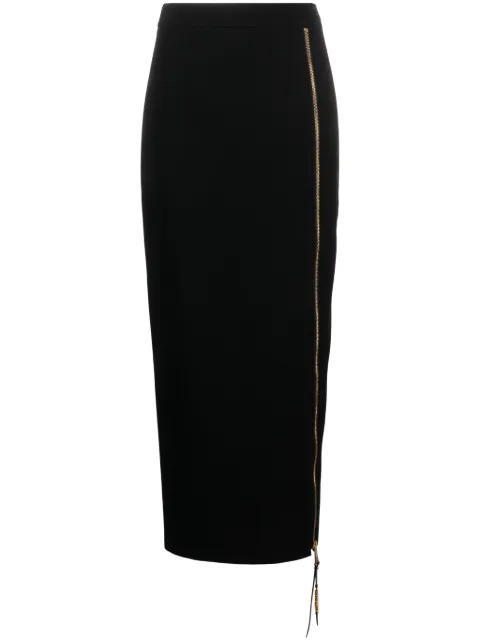 Moschino logo-lettering straight midi skirt