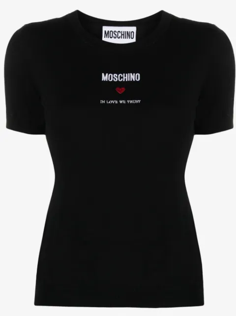 Moschino top tejido con logo bordado