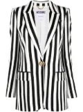 Moschino striped satin blazer - Black