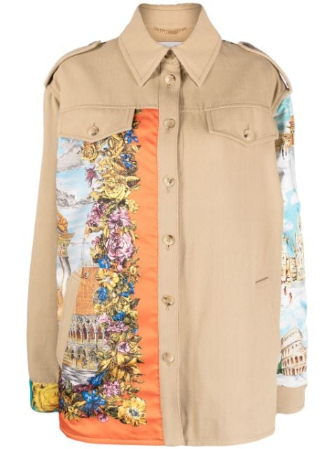 Moschino illustration-print panels shirt jacket