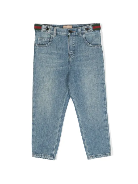 Gucci Kids Web-stripe straight-leg jeans