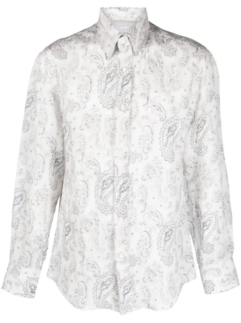 Brunello Cucinelli camisa con estampado de cachemira