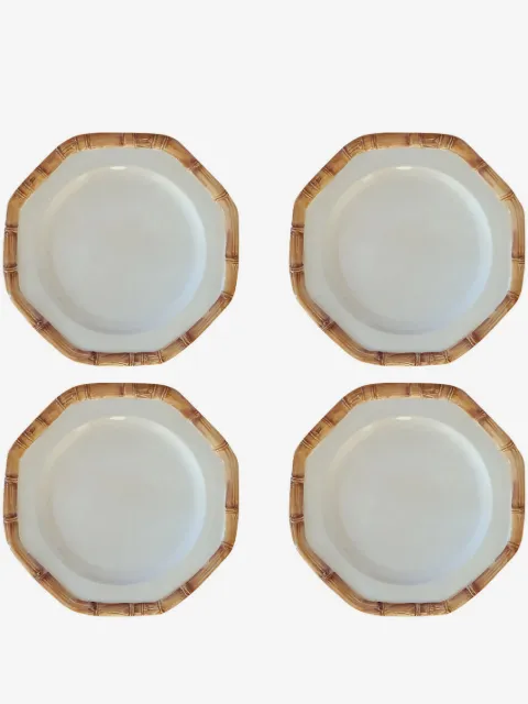 Les-Ottomans Bamboo ceramic dinner plates (set of four)