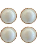 Les-Ottomans Bamboo ceramic soup plates (set of four) - White