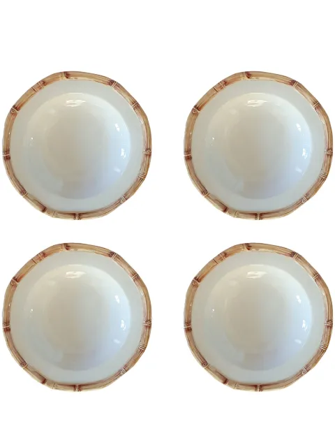 Les-Ottomans Bamboo ceramic soup plates (set of four)