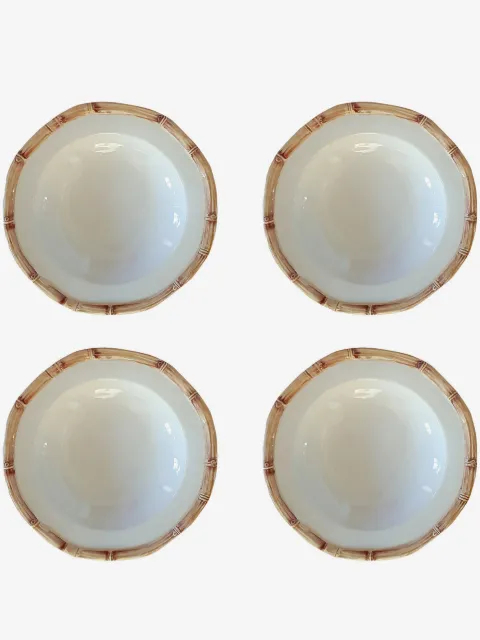 Les-Ottomans Bamboo ceramic soup plates (set of four)