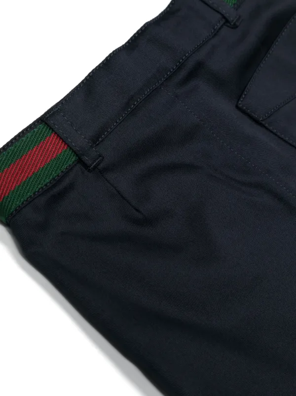 Gucci Kids ウェブストライプ パンツ | ブルー | FARFETCH JP