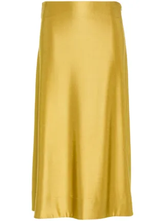 Jil Sander フレア サテンスカート | イエロー | FARFETCH JP