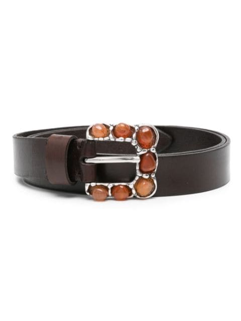 P.A.R.O.S.H. bead-embellished leather belt