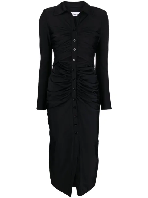 Self-Portrait vestido midi con cuello italiano 